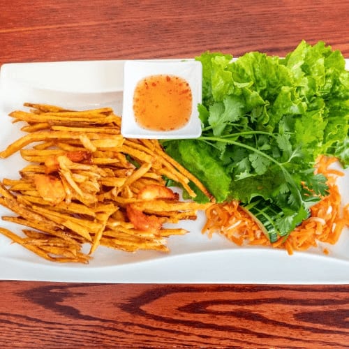 Crispy Shrimp or Tofu Sweet Potatoes.